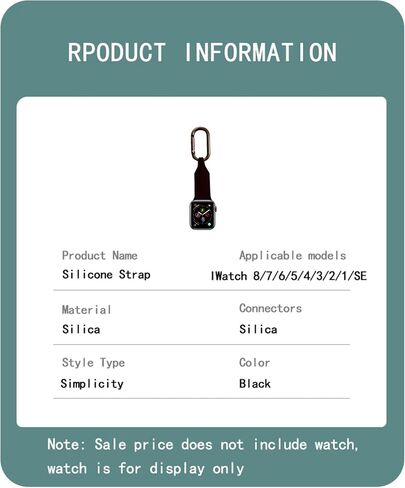 Metal Silicone Watch Band Compatible with Apple Watch Fob Necklace Keychain Clip Pocket watch Case 38mm 40mm 41mm 42mm 44mm 45mm for women men,Replacement Band for iwatch Series 9-1/SE. in Saudi Arabia
