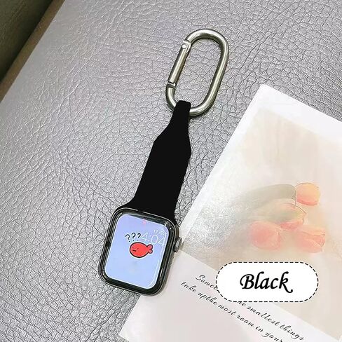 Metal Silicone Watch Band Compatible with Apple Watch Fob Necklace Keychain Clip Pocket watch Case 38mm 40mm 41mm 42mm 44mm 45mm for women men,Replacement Band for iwatch Series 9-1/SE. in Saudi Arabia
