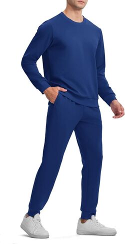 TBMPOY Mens Sweatsuits 2 Piece Set Tracksuits Jogging Outfits Long Sleeve Tops Jogger Pants Sweat Track Suits Casual Athletic Dark Grey XL in Kuwait
