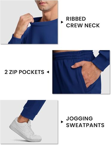 TBMPOY Mens Sweatsuits 2 Piece Set Tracksuits Jogging Outfits Long Sleeve Tops Jogger Pants Sweat Track Suits Casual Athletic Dark Grey XL in Kuwait