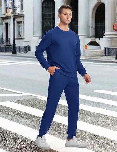 TBMPOY Mens Sweatsuits 2 Piece Set Tracksuits Jogging Outfits Long Sleeve Tops Jogger Pants Sweat Track Suits Casual Athletic Dark Grey XL in Kuwait