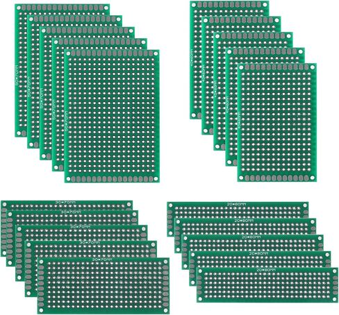 15PCS Double Sided PCB Board Prototype Kit for DIY 5 Sizes PCB Prototype Boards Compatible for Arduino in Saudi Arabia