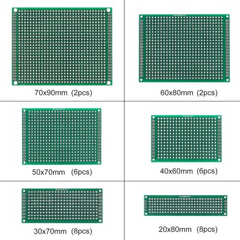 15PCS Double Sided PCB Board Prototype Kit for DIY 5 Sizes PCB Prototype Boards Compatible for Arduino in Saudi Arabia