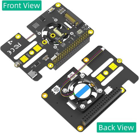 Sintech M.2 NVMe to PCIe 3 in 1 Combo Adapter Card with Cooler Fan and Automatic Discoloration LED for Raspberry Pi 5 (Support 2230,2242,2280 SSD) in Saudi Arabia