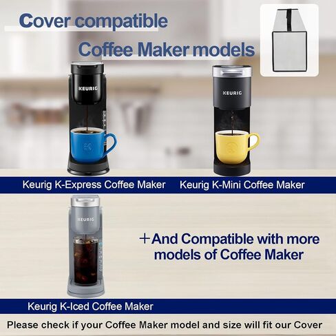 Dust cover for Keurig Single Serve K-Cup Pod Coffee Maker, Heavy Duty Waterproof Coffee Machine Cover for Keurig K-Express, K-Mini and K-Iced Single Serve K-Cup Pod Coffee Maker (Silver) in Saudi Arabia