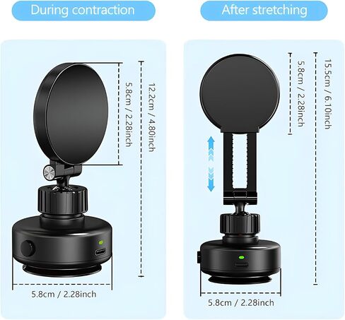 Upgraded 360° Adjustable Vacuum Magnetic Phone Holder for Car, Portable Electric Suction Car Phone Mount for Mirror, Smooth Surface, Suitable for iPhone 16 15 14 13 12 Car Mount, Black in Saudi Arabia