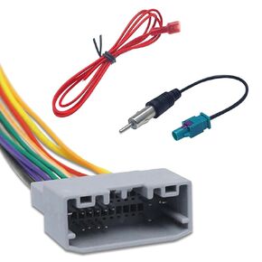 3 PCS Car Radio Stereo Wiring Harness Kit, ABS Plastic & Copper Core Connectors, Audio Power Speaker Antenna Adapter Set, Compatible with Jeep Compass Wrangler Dodge (Multicolored)