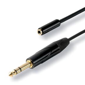 3.5mm to 1/4 Headphone Adapter Cable 6 Feet, 6.35mm 1/4 inch TRS Audio Male to 3.5mm 1/8 inch Female Stereo Jack, Gold Plated Cable for Mixer,Guitar,Amplifier,Speaker