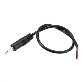 MECCANIXITY 2.5mm Male Plug to Bare Wire Open End TS 2 Pole Mono 3/32" Jack Connector Audio Cable 0.25m, Pack of 2