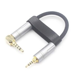 Youkamoo 2.5mm to 3.5mm 4 Pole Aux Audio Cable, 2.5mm to 3.5mm Balanced Male to Male Connector Headphone Adapters Cable 10cm, 3.5mm Balanced Right Angle Male