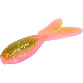 Strike King Mr. Crappie (MRCTZTL-60) Teen-Zee Tails Fishing Lure, Compact Soft Plastic Grub, Minnow Profile Body, Twin Waving Tails, 1 1/4-Inches, 15-Pack, Electric Chicken