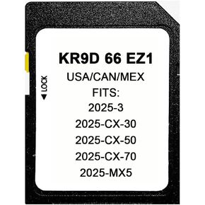 Latest Navigation SD Card Compatible with KR9D66EZ1 GPS Map SD Card Compatible with 3/CX-30/CX-50/CX-70(2025) MX-5(2024+) Updated GPS USA/CAN/MEX Maps