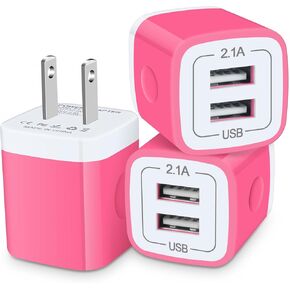 USB Wall Charger, Charger Box, Dual USB Wall Plug Outlet Charger Cube Charging Block Travenl Fast Brick Power Statio Charger Base for iPhone 15 14 13 12 11 Pro Max XS XR X 8,Samsung A14 5G,Pixel 8 7a