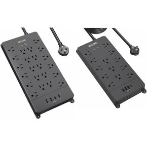 TROND Surge Protector Power Strip with USB, ETL Listed, Black