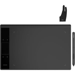 VEIKK Drawing Tablet A30,4 Touch Keys 10x6 inch Drawing Pad and VEIKK Artist Glove
