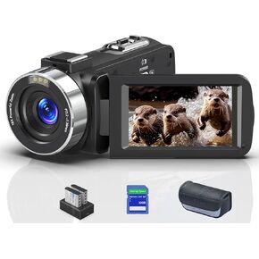8K Camcorder, 64MP IR Night Vision Video Camera, 18X Zoom WiFi Digital Touch Screen Camcorder for YouTube with 32G SD Card and Two Batteries