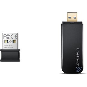 BrosTrend AC1200 USB WiFi Network Adapter for Laptop Desktop PC of Windows 11/10/8/7 + AX300 Nano USB WiFi 6 Adapter, WiFi Adapter for PC, Portable USB Wireless Adapter WiFi Dongle for Windows 11/10/7