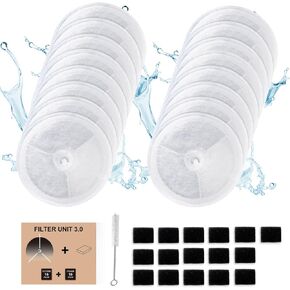 12 PCS Upgraded Filter Unit 3.0 Pet Cat Water Fountain Filters Fit For E versweet Solo 2/Solo SE, E versweet 3 Pro/2S/3, Including Replacement Filters and Replaced Foam Pump Filters (12 pcs)