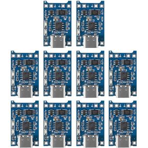 10 Pieces of TP4056 Type-C Input Interface USB 5V 1A 18650 Lithium Battery Charger Module Charging Boards with Dual Protection Functions.