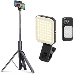 Sensyne 60" Phone Tripod Bundle with Magnetic Selfie Light, LED Fill Light Compatible with Magsafe, iPhone, Android, iPad, Laptop, for Selfies/Photography/TikTok/Zoom Calls/Video Conference