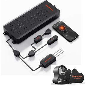 Spider Farmer GGS AC10 Power Strip Kits, 10 AC Smart APP-Based Controls Outlets 3 in 1 Soil Sensor with Jewelers Loupe Magnifier 30x 60x Zoom Pocket Magnifying Glass