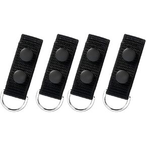 Duty Belt Keepers with Metal Ring,Nylon Tactical Belt Loop Suspenders,Tool Belt Connectors,Security Tactical Belt Loop for Police Equipment Accessories, Black-4 Pack