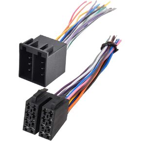 RED WOLF 16 Pin Male + Female Radio ISO Harness Adapter for Peterbilt Freightliner Semi Truck International Volvo Sterling Mack Kenworth Stereo Connector to JVC Pioneer Kenwood Sony Android
