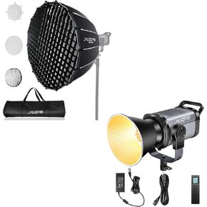 JYJZPB 35.4"/90cm Softbox Quick Release Parabolic Softbox and 100W COB LED Video Light with Remote Control