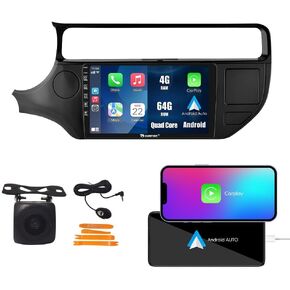 Kunfine Car CarPlay Android Auto Navigation Stereo GPS Radio Reverse Camera Display 9" IPS Touchscreen Headunit Tablet Pad Media Player for Kia Rio 2015-2018 LHD, if Applicable Quad Core 4G+64G