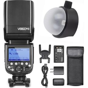 GODOX V860III-S Flash Speedlight for Sony with S-R1 Adapter and AK-R11 Dome Diffuser