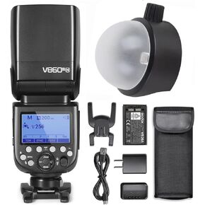 GODOX V860III-N Flash Speedlite for Nikon with S-R1 Adapter and AK-R11 Dome Diffuser