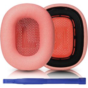 Aiivioll Upgraded AirPods Max Ear Cushions Replacement Earpads for AirPods Max Headphones, Mesh Fabric Ear Pads Cover with Memory Foam and Magnet for AirPods Max (Pink)
