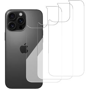 3 Pack Glass Back Screen Protector Compatible for iPhone 16 pro max 6.9-Inch [9H Hardness]-HD Back Tempered Glass, Scratch Resistant,Easy Install，Crystal Clear