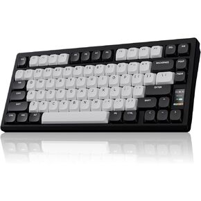 Chilkey ND75 LP Low Profile Aluminum Mechanical Keyboard, 75 Percent Wireless Gaming Keyboard w/Screen, Tri-Mode, Quick Disassembly, RGB Backlit Key Board for Laptop Office PC (Black)