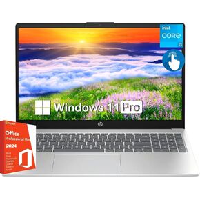HP 15.6" Touchscreen Business & Student Laptop Computer, Lifetime Office 2024, HD Touch-Screen, Intel 6-core i3-1215U, 16 GB RAM, 1 TB SSD, Long Battery Life, Wi-Fi 6E, Windows 11 Pro w/AI Copilot