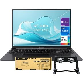 ASUS Vivobook 16 F1605 Business Pro Laptop, 16" WUXGA (1920 x 1200), Intel i7-1355U, 24GB RAM, 1TB SSD, Bundle with PCO Notebook Folding Radiator, Laptop Cooler