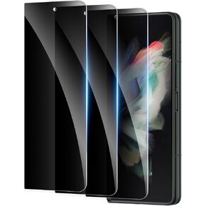 Privacy Screen Protector for Samsung Galaxy Z Fold 3, Shatterproof Tempered Glass Accessories, Tempered Glass Film, Case Friendly Ultra Resistant 9H Hardness Anti-Glare HD Black -3 Pack