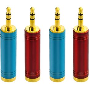 XINGYHENG 4PCS 6.5mm(1/4 inch) Female to 3.5mm(1/8 inch) Male Headphone Connector Plug Gold-Plated Stereo Audio Jack Converter for Speaker Headphone Microphone