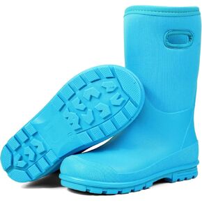 DKSUKO Kid's Winter Light up Rain Boots Snow Boots Insulated Waterproof Rubber Boots