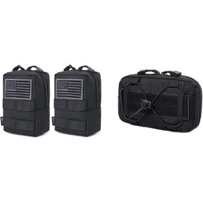 Tacticool 2 Pack Molle Pouches and Molle Horizontal Admin Pouch