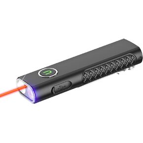 ULTRAFIRE Flat EDC Flashlight with White Light, UV and Red Beam, 1200 Lumens Rechargeable Triple Light Flashlight, Magnetic Compact Pocket EDC Light for Outdoors, Work, Emergency S3