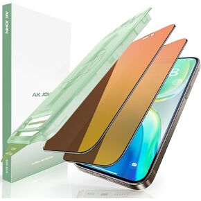 2 PACK for iPhone 15 Pro Privacy Screen Protector 6.1Inch, Colorful Gradient Anti Spy, 10s Auto Dust-Elimination Installation, 9H Tempered Glass, Full Edge Coverage