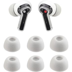Replacement Foam Eartips for Nothing Ear/Nothing Ear (a) Wireless Earbuds, Ultimate Comfort, 3 Pairs (S/M/L, Gray)