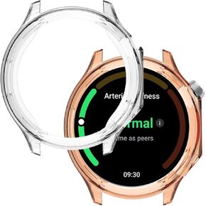 Compatible with OnePlus Watch 3 Smartwatch 2025 Upgraded Version,Soft Flexible TPU Thin Lightweight Bumper Cover Protector for OnePlus Watch 3,(Transparent+Transparent Orange)