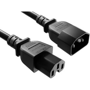 CableLeader 6ft IEC-60320 C14 to C15 PDU Server Power Cord 14AWG 15A/250V SJT, Black