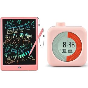 Drawing Board, 10 Inch LCD Writing Tablet + 3 in 1 Digital Visual Timer