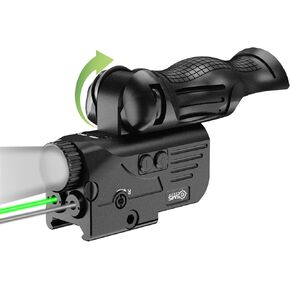 Tactical Weapon Infrared Light with Infrared & Green Laser Sight Compatible with M-Lok and Picatinny Rails,USB-TypeC Rechargeable,Five Brightness Level Infrared Light Adjustment Laser Class IIIA,< 5mW