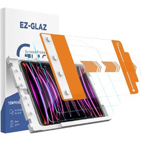 EZ-GLAZ- [2 حمية شاشة حزمة متوافقة مع iPad Pro 12.9 (2022 و 2021 و 2020 و 2018) ، 9H صلابة الزجاج ، سهلة التثبيت ، ودعم قلم Apple Pencil