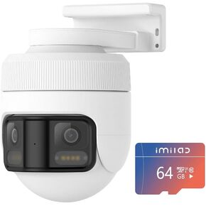 IMILAB EC6 Panorama+64GB SD Card: 3.5K WiFi Plug-in Spotlight Camera: 180° Utra Widely View w/344° Rotatable Dual-Lens Security Camera Outdoor