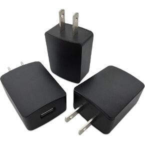 5V2A USB Charger Block for Wall Outlet -UL Certified, Black, 3pcs, 10W Power Adapter Plug for Cell Phones, Tablets, Earphones, Power Banks, Smart Wearables, Toys and More Electronic Gadgets